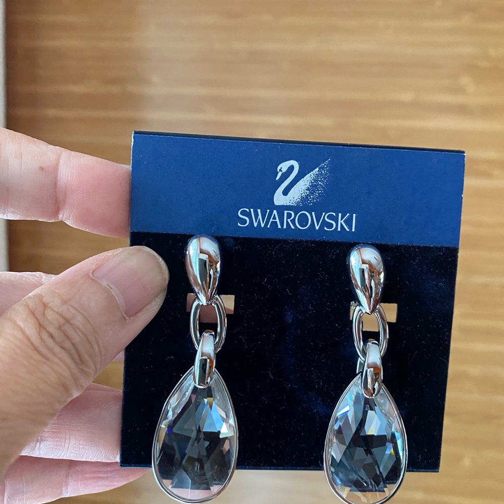 Swarovski Crystal Kyrat Clip Earrings 839818, Rhodium Plated
